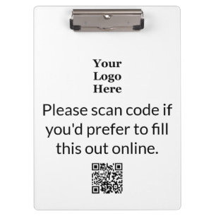 Zakelijke Black White Logo Scan QR-code om te volt Klembord