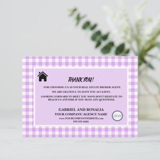 Zakelijke buffels van Real Estate Broker Agent Con Bedankkaart (Staand voorkant)