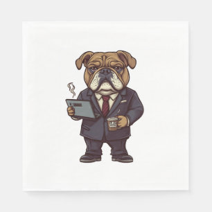 Zakelijke Bulldog - Funny Kantoor Dog Servet