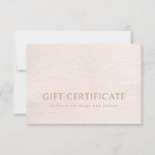 ZAKELIJKE CADEAUBON, Beige Modern Minimalist (Voorkant)