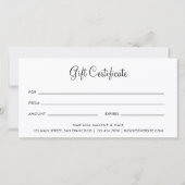 Zakelijke Cadeaubon Eenvoudig Script (Achterkant)