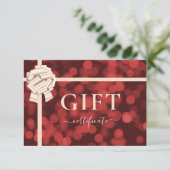 ZAKELIJKE CADEAUBON | Lint | rode glitter (Staand voorkant)