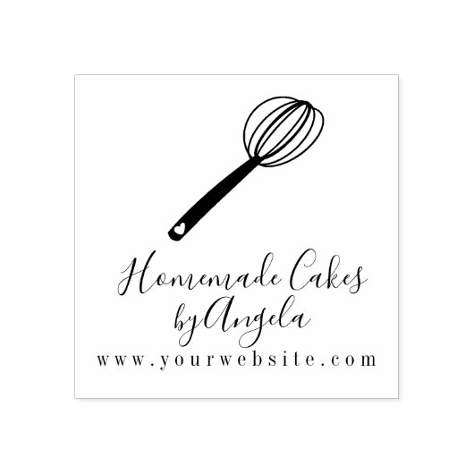 Zakelijke Cake Mixer Whisk Hart Logo Rubberstempel (Afrduk)