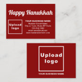 Zakelijke Chanoeka begroeting op Rode Behuizing Ka Informatiekaartje (Voorkant / Achterkant)