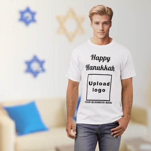 Zakelijke Chanoeka begroeting op wit T-shirt