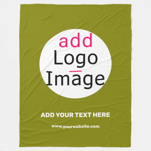 Zakelijke chique minimaal  olijfgroen fleece deken (Voorkant)