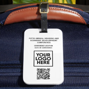 Zakelijke conferentie aangepaste logo QR-code Bagagelabel