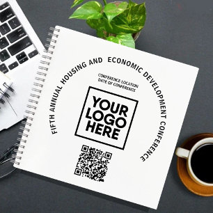 Zakelijke conferentie aangepaste logo QR-code Notitieboek
