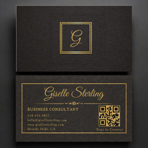 Zakelijke consultant monogram QR-code Visitekaartje