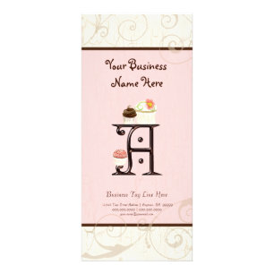 Zakelijke creditcard - Letter A Monogram Dessert B Reclamekaart