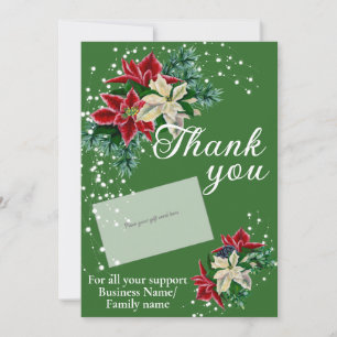 Zakelijke dank aan Poinsettia Gift Kaart Holder