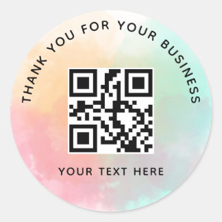 Zakelijke Dank U Persoonlijke QR Code Kleurrijk Ronde Sticker