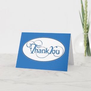 Zakelijke dank voor blauw script bedankkaart