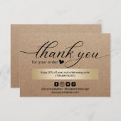 Zakelijke dank voor het ritme-minimalistisch scrip bedankkaart (Voorkant / Achterkant)