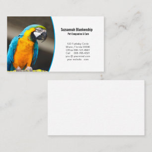 Zakelijke details & vervangbare papegaaienfoto visitekaartje