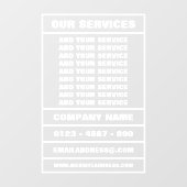 Zakelijke diensten en informatie raamsticker (Vel)