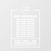 Zakelijke diensten, informatie en logo raamsticker (Vel)