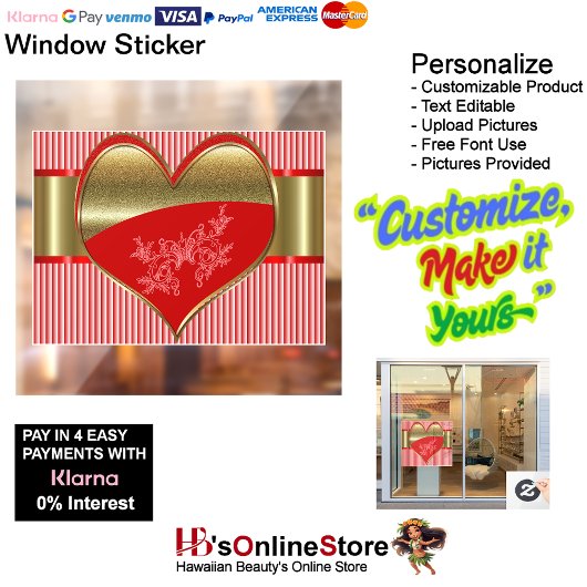 Zakelijke dozen harten venster sticker