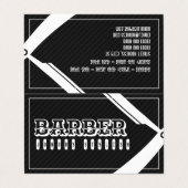 Zakelijke en loyale kappers twee in één zwart visitekaartjes (Buitenkant ongevouwen)