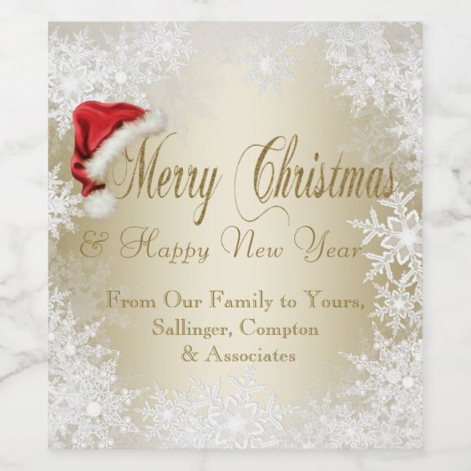 Zakelijke etiketten van de fles van de Kerstmiswij (Enkel label)