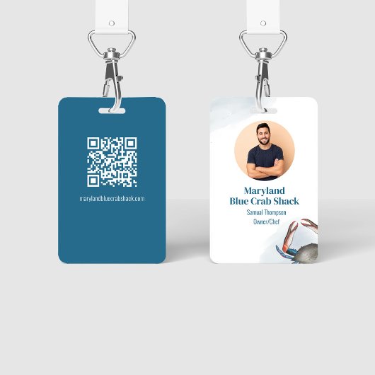 Zakelijke foto QR-code restaurant Badge