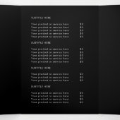 Zakelijke gemoderniseerde zwarte gevouwen brochure drieluik kaart (Binnenkant midden)