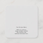 Zakelijke, grijze, kwadraat-kaart vierkante visitekaartje (Achterkant)