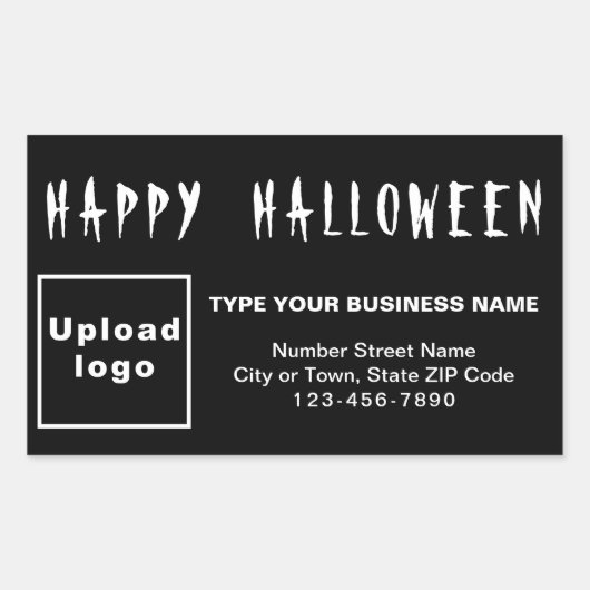 Zakelijke Halloween Black Rectangle Sticker (Voorkant)