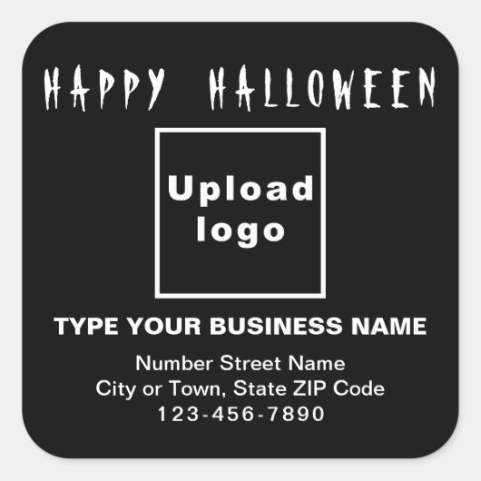 Zakelijke Halloween Black Square Sticker (Voorkant)