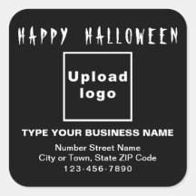 Zakelijke Halloween Black Square Sticker