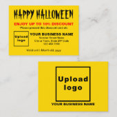 Zakelijke Halloween Geel Korting Kaart (Voorkant / Achterkant)