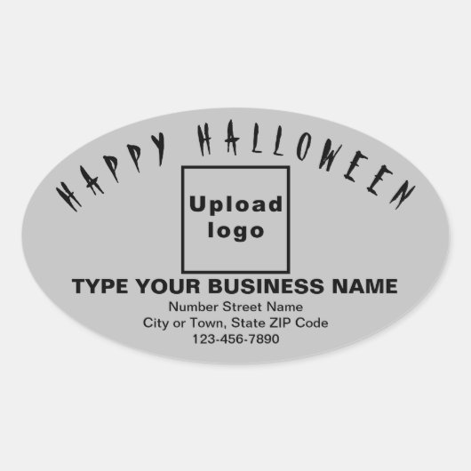 Zakelijke Halloween Grey Oval Sticker (Voorkant)