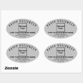Zakelijke Halloween Grey Oval Sticker (Vel)