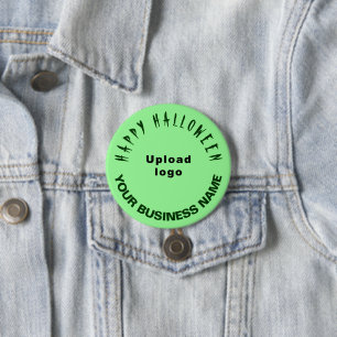 Zakelijke Halloween Groet op Licht Groen Ronde Button 7,6 Cm