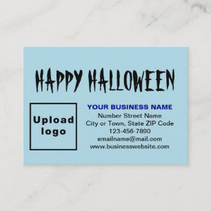 Zakelijke Halloween Groet op Lichtblauw Informatiekaartje