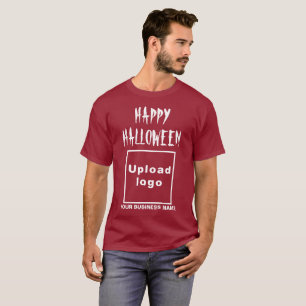 Zakelijke Halloween Groet op Maroon T-Shirt