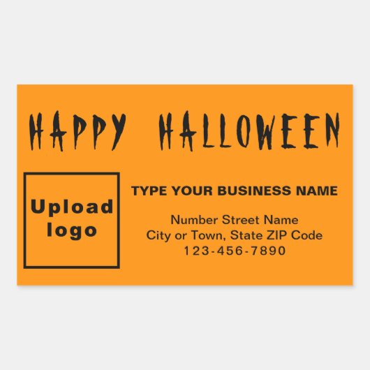 Zakelijke Halloween Oranje Rectangle Sticker (Voorkant)