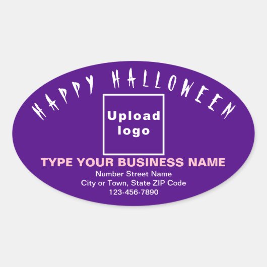 Zakelijke Halloween Paarse ovale Sticker (Voorkant)