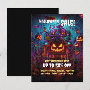 Zakelijke Halloween Party Sale Briefkaart Flyers