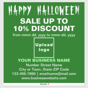Zakelijke Halloween Sale op Groene Vinyl Sticker