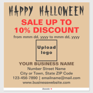 Zakelijke Halloween Sale op Lichtbruin Vinyl Sticker