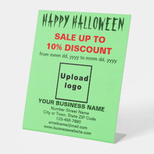 Zakelijke Halloween Sale op Lichtgroen Reclamebord Met Voetstuk