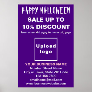 Zakelijke Halloween Sale op Paarse Poster