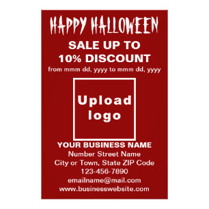 Zakelijke Halloween Sale op rode fotopapier Foto Afdruk