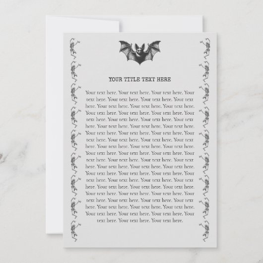 Zakelijke Halloween Uitnodiging met Skeletons & Ba (Achterkant)