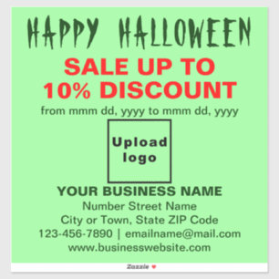 Zakelijke Halloween-uitverkoop op lichtgroene viny Sticker