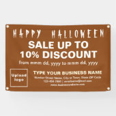 Zakelijke Halloween Verkoop op Bruine Rechthoek Ba Spandoek (Horizontaal)