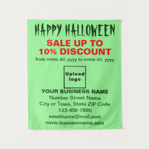 Zakelijke Halloween Verkoop op Licht Groen Tapestr Wandkleed