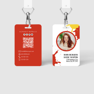 Zakelijke hamburgers QR-code Fotosjabloon Badge