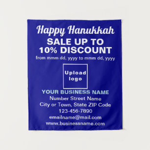 Zakelijke Hanukkah-uitverkoop op Blauwe Tapijt Wandkleed